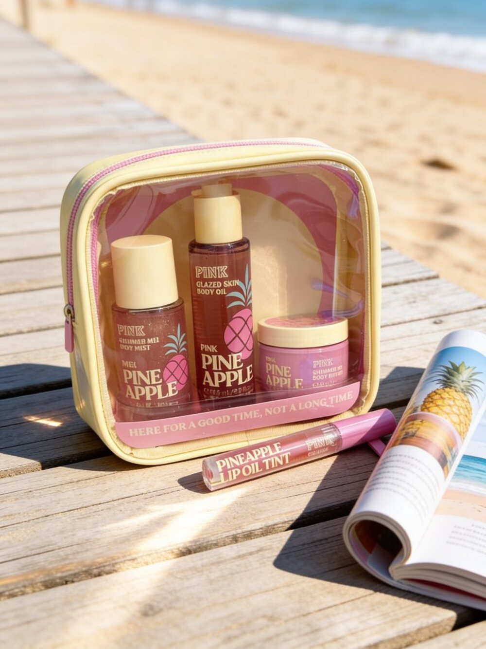 Let's Glow Away Shimmer Travel Set & Lipgloss